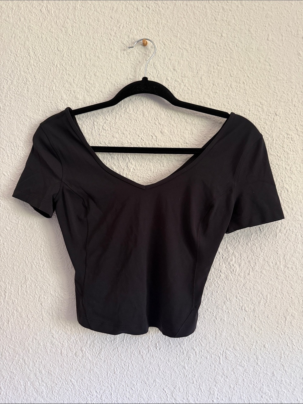 lululemon athletica Black Short Sleeve V-Neck Tee